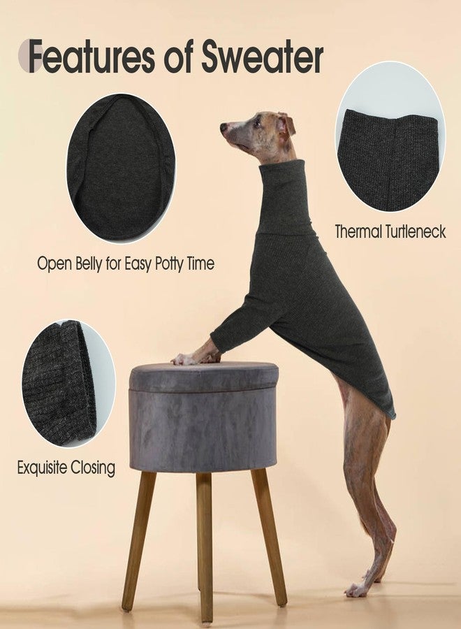 DENTRUN Italian Greyhounds Sweater, Greyhounds Turtleneck Knit Sweatshirt for Small Dogs, Warm Pajamas for Whippets, Winter Long Sleeve Dog Sweater Shirt - Image 4